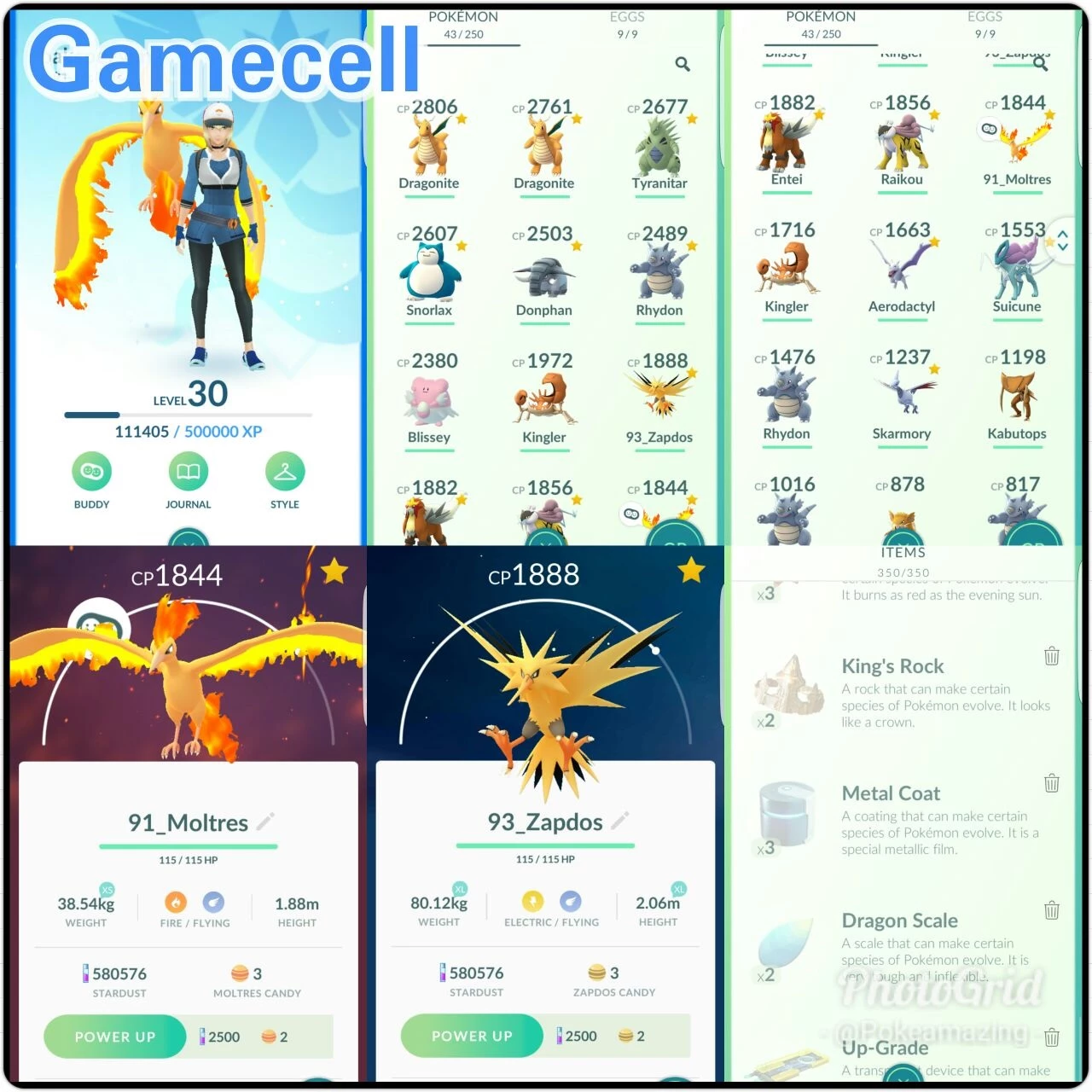 Zapdos Pokémon Go - (Leia A Descrição) Lendário Pc 2200+ - Pokemon Go - DFG