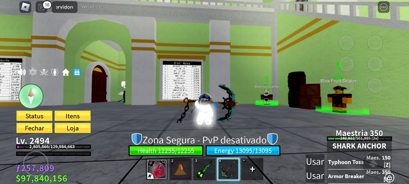 Conta Blox Fruits Com Dragon Sanguine Todas Espadas E Armas