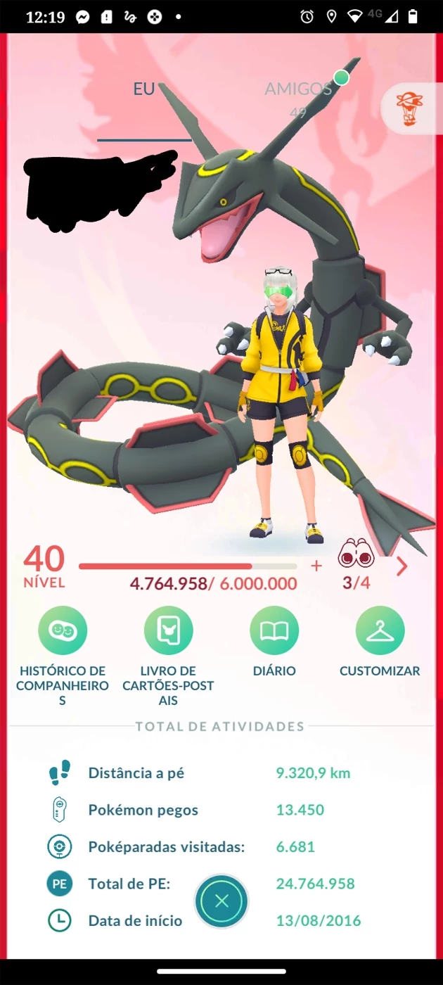 Ho-Oh Pokémon Go - (Leia A Descrição) Lendário Pc 1900+ Hooh