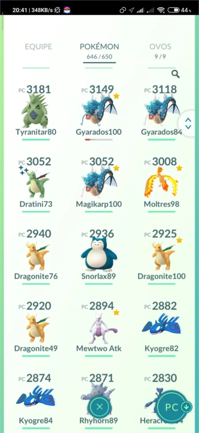 Conta Pokémon Go Lvl 36 ( 77 Shinys+80 Lendários+12 Míticos