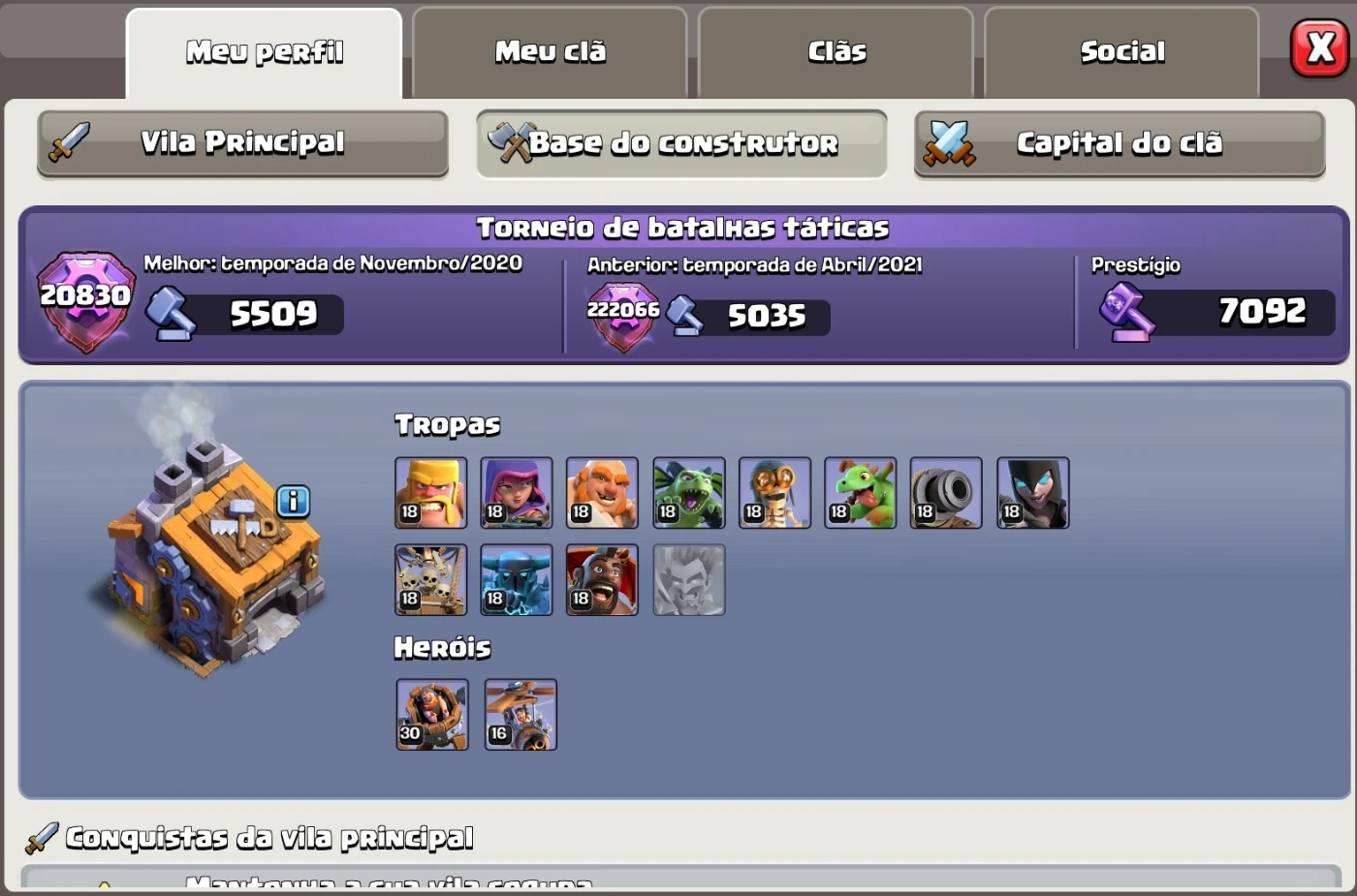 Desapego Games - Clash of Clans (COC) > CONTA CLASH OF CLANS CV 7