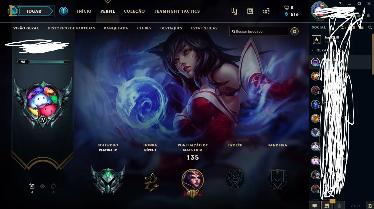 Conta Lol Mestre 45 Campeões lvl 47 com - League of Legends