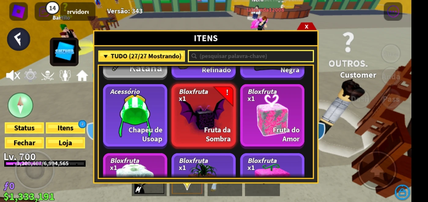 Vendo Conta Blox Fruits Level Máx 2450 - Roblox - DFG