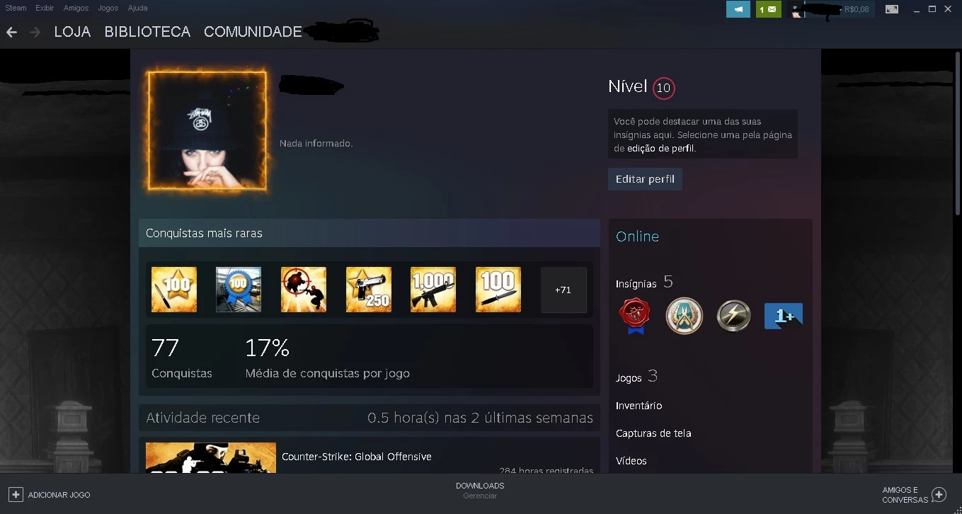 Nível 10 na Steam - CS:GO Prime - Level - Counter Strike - Contas e outros  - GGMAX