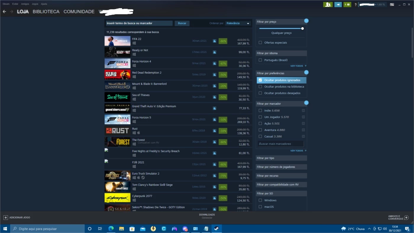 Steam Conta (turca) Preço de Jogos + Baratos (entrega Automatica