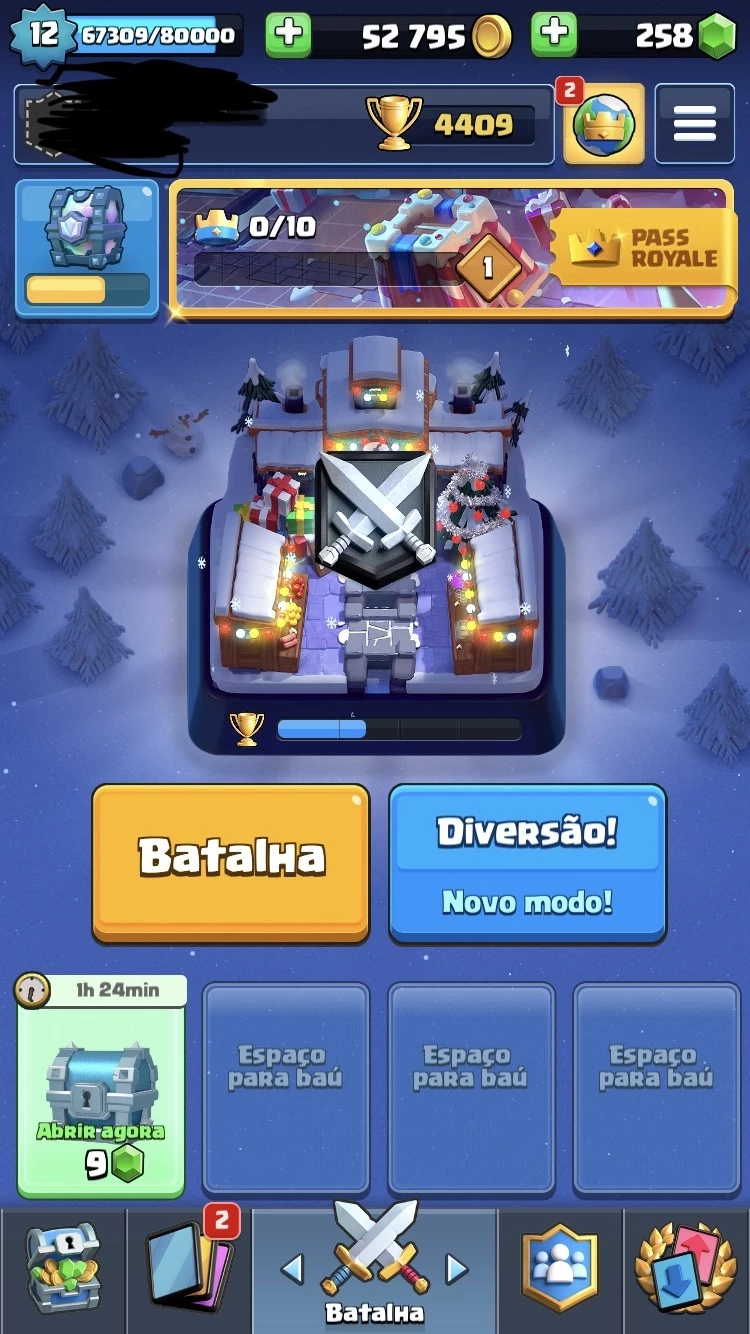 Desapego Games - Clash Royale > CONTA CLASH ROYALE TORRE LEVEL 12+266  GEMAS+98% FULL CARTAS+4 ANOS DE JOGO