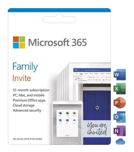 Microsoft Office 365 Family - 12 Meses + 1Tb Onedrive - Others - DFG