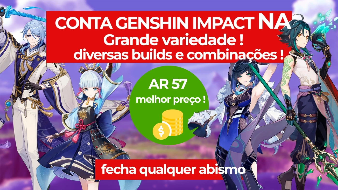 ✨ Pack De Contas Genshin Impact Com Personagens 5⭐ ✨ - DFG