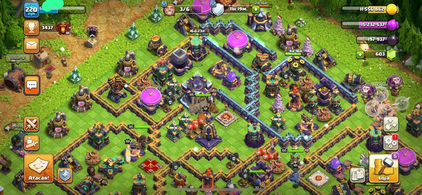 CV 15 95% FULL / 4 Bilhetes Dourados - Clash of Clans - GGMAX