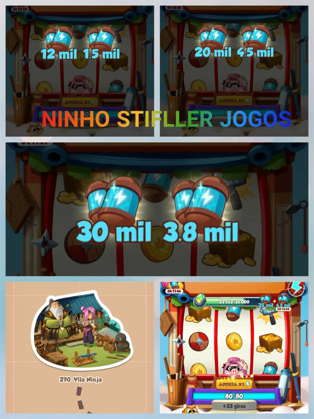 100 MIL GIROS GRÁTIS NO COIN MASTER ATÉ A VILA 150 