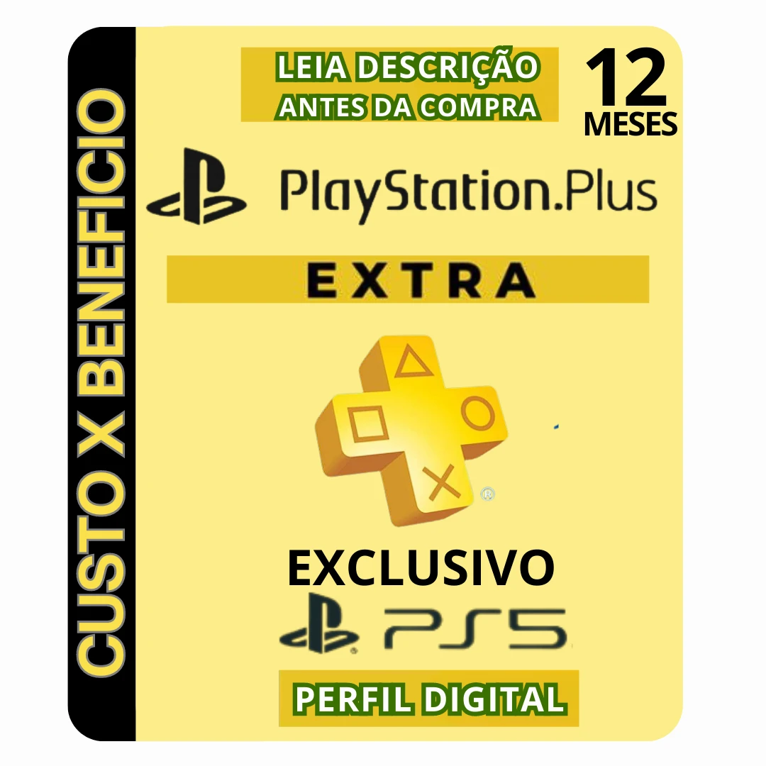 Cartão Psn Plus Extra 12 Meses Brasil Assinatura Gift Card - Desconto no  Preço