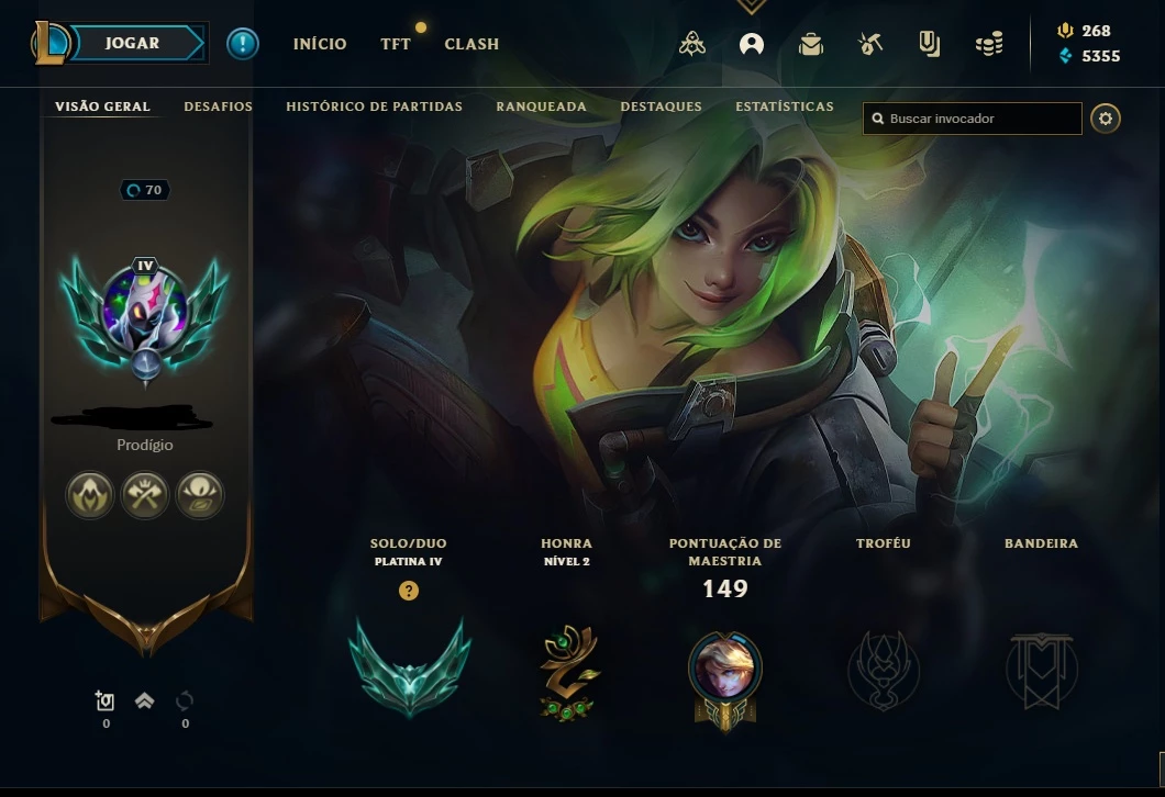 CONTA PLATINA IV COM 79% DE W.R + SKINS - League of Legends