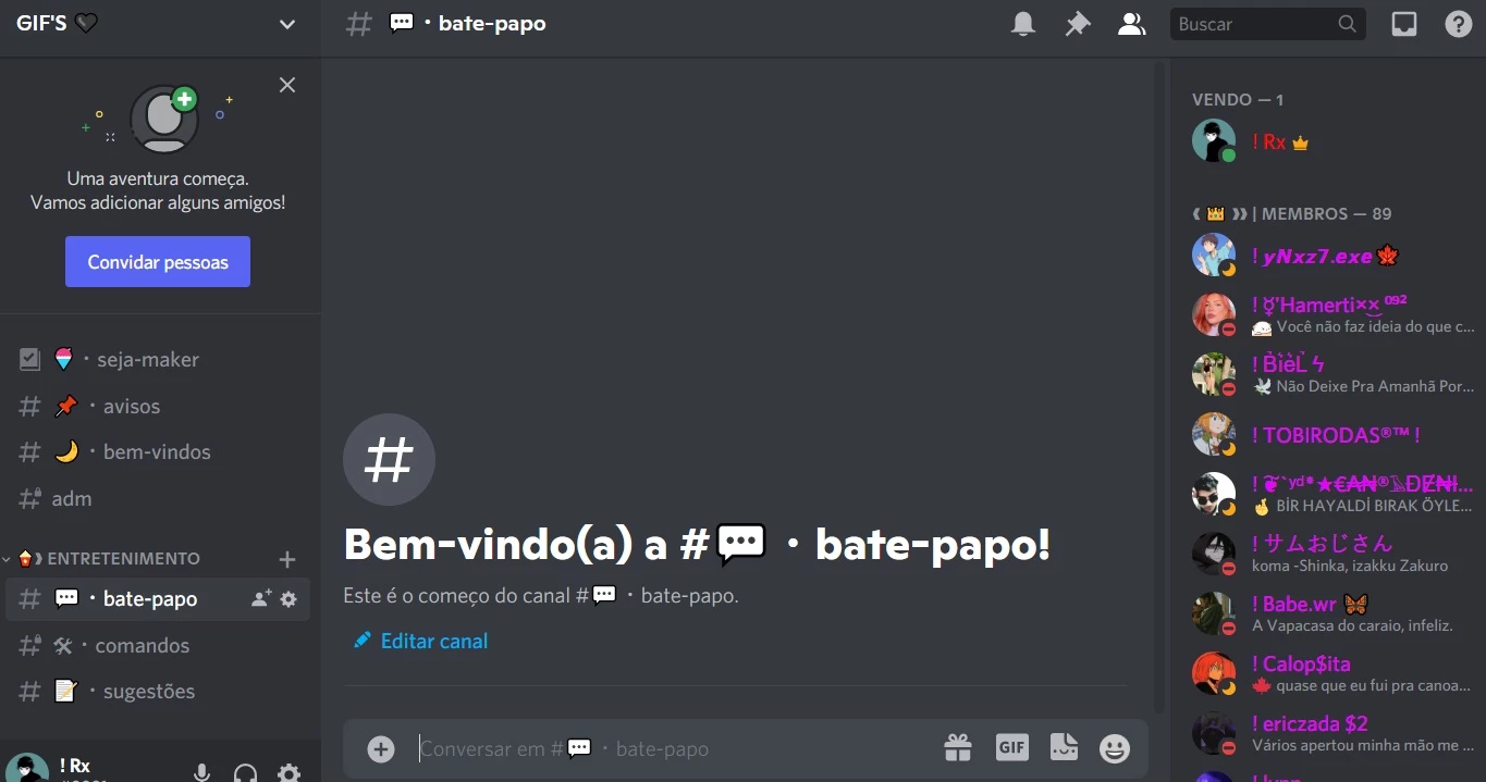 Servidor No Discord Máfia Do Webnamoro - Discord Server