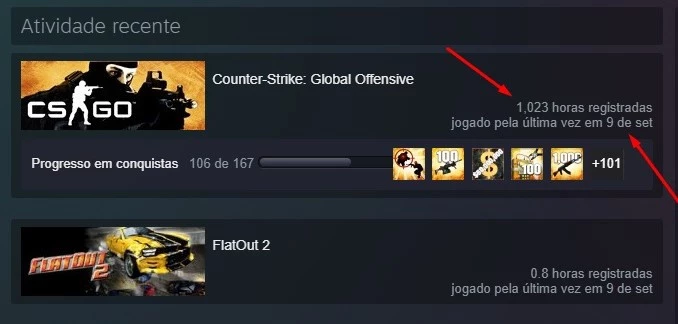 Counter Strike (CS:GO) > CONTA STEAM CSGO COM 1000 HORAS JOGADAS