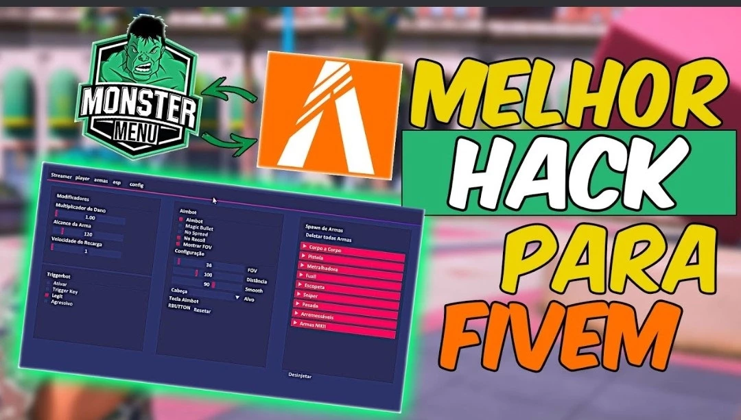 FiveM Hack - Dinheiro, armas, - MonsterMenu - FiveM Hack