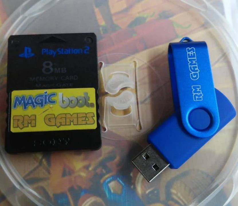 Kit Opl Memory Card Ps2 + Pendrive 64 Gb + Jogos