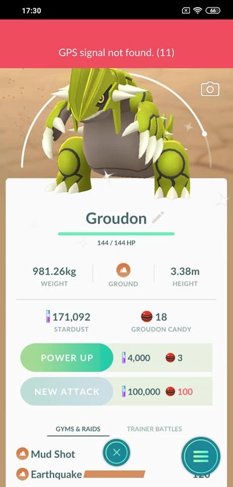 Groudon Pokémon Go - (Leia A Descrição) Lendário Pc 2100+ - Pokemon Go - DFG