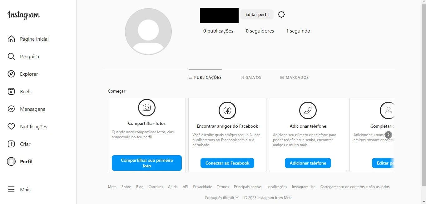 Instagram > Contas Vazias com E-mail Temporário [IG]