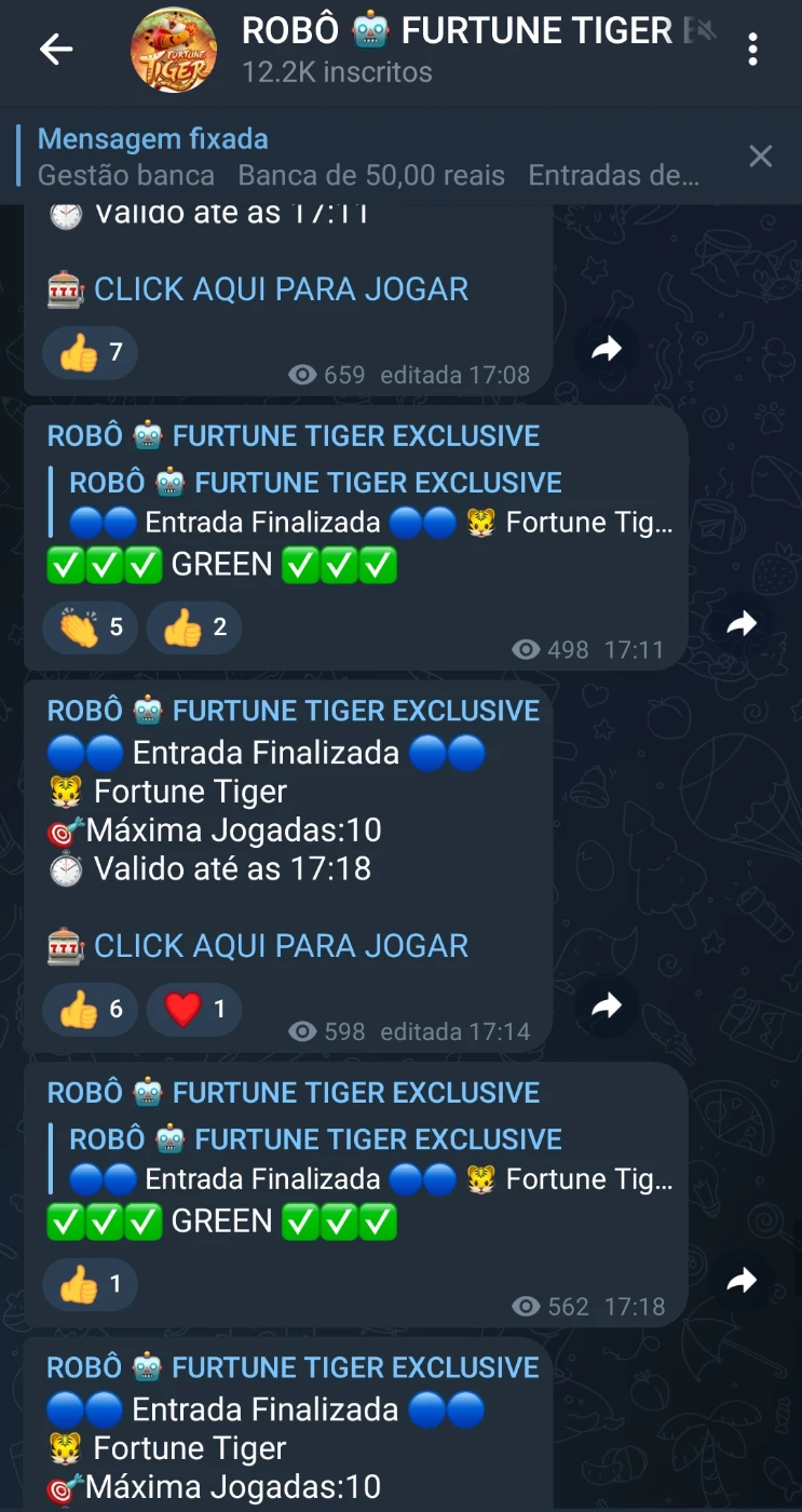 ⚡Robozinho Do Fortune Tiger - Jogo Do Tigre - Grupos Telegram