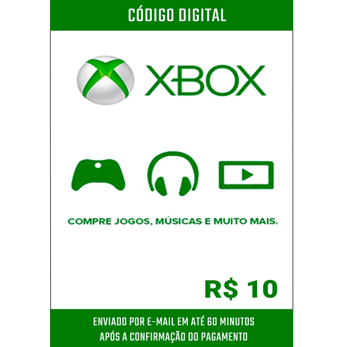 Gift Card Microsoft Xbox 25 reais - Envio Imediato - Gift Card Online