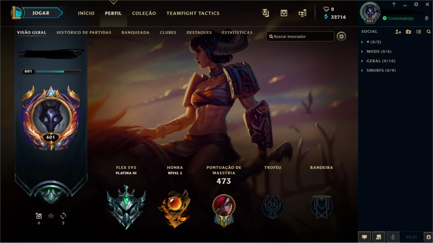 Conta League Of Legends - Lvl 278 - Todos Os Campeões Lol - DFG