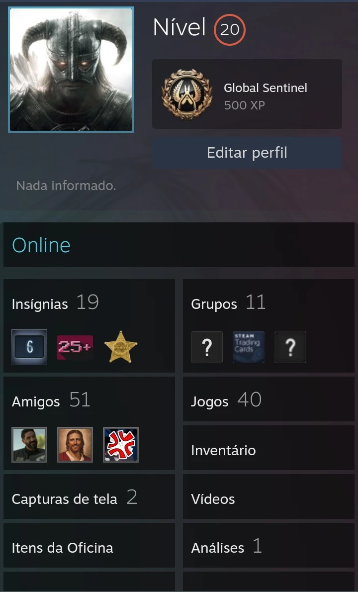 Conta Steam Lvl 20 6 Anos De Serviço 110 Jogos - DFG