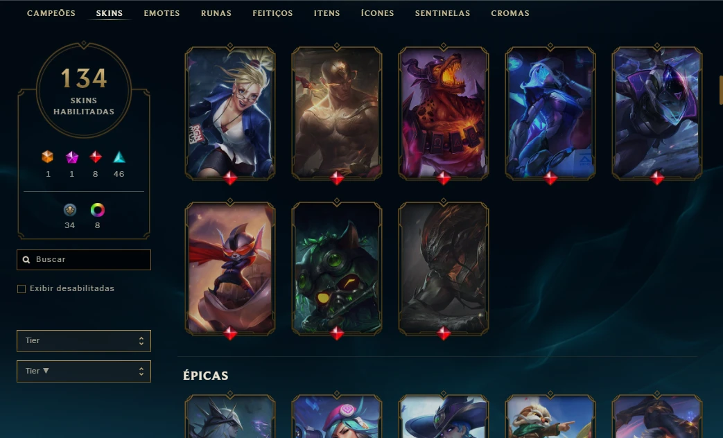 Imperdível: Todos Campeões + 134 Skins + 11 Paginas De Runas - League Of  Legends Lol - DFG