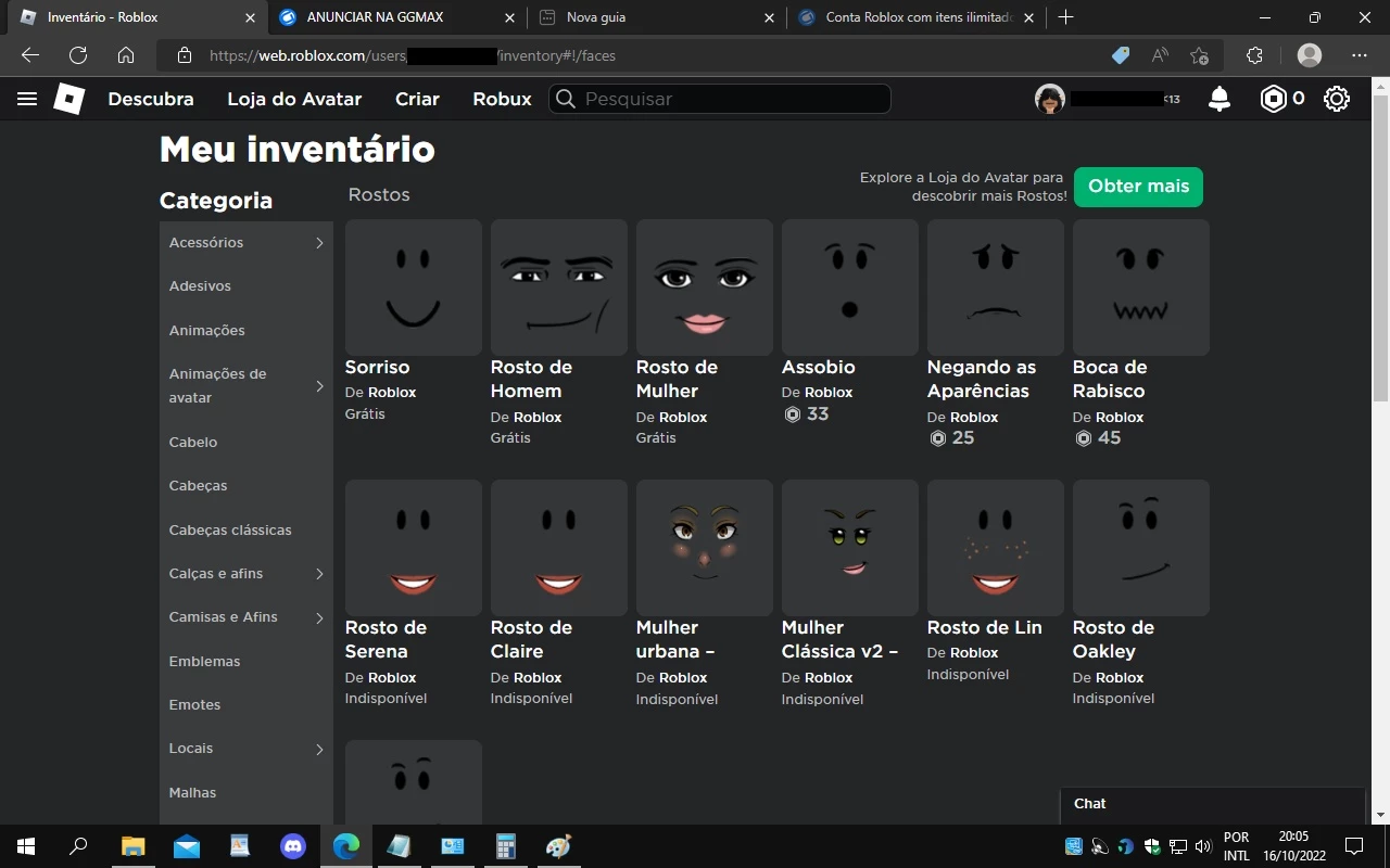 Vendo Uma Conta Feminina Roblox - Outros - DFG