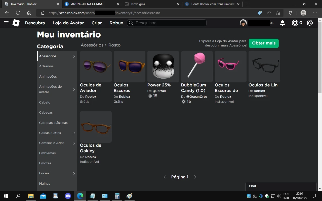 Conta Roblox Com Varios Itens - Roblox - Outros jogos Roblox - GGMAX