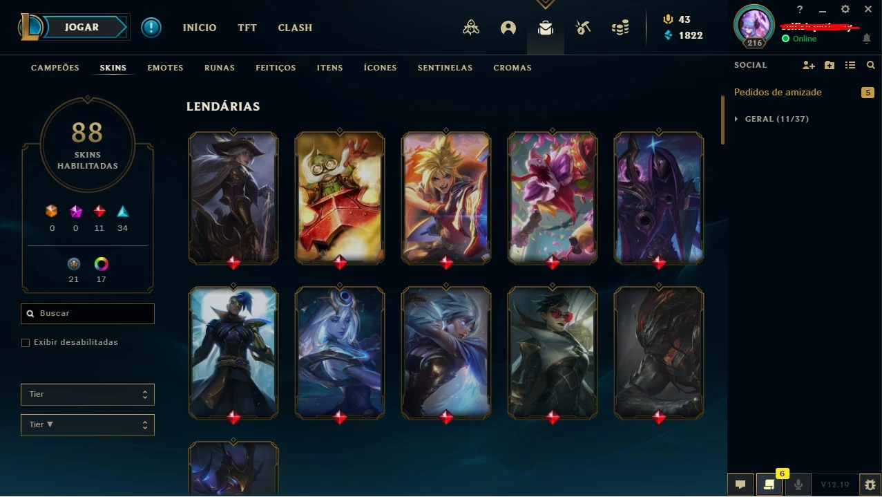 Contas Grandmaster Lol, 53 Skins+ Cromas, Master S7. Barato - League Of  Legends - DFG