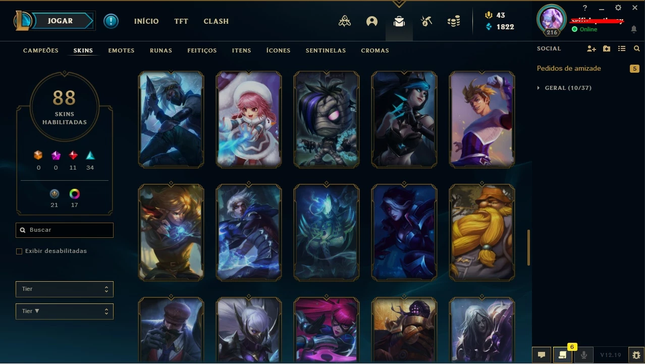 Contas Grandmaster Lol, 53 Skins+ Cromas, Master S7. Barato - League Of  Legends - DFG