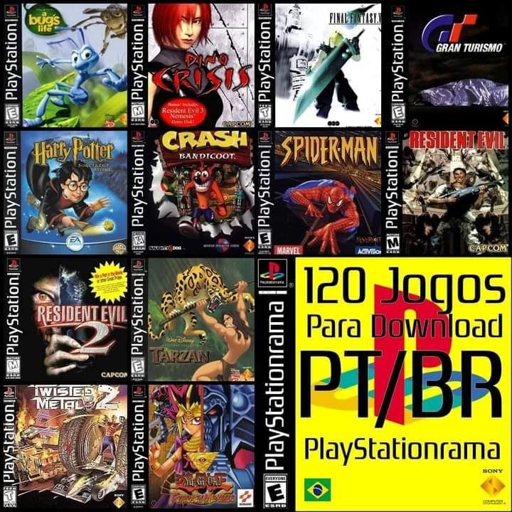 120 Jogos De Playstation Para Download Tudo Pt/Br - Jogos (Mídia