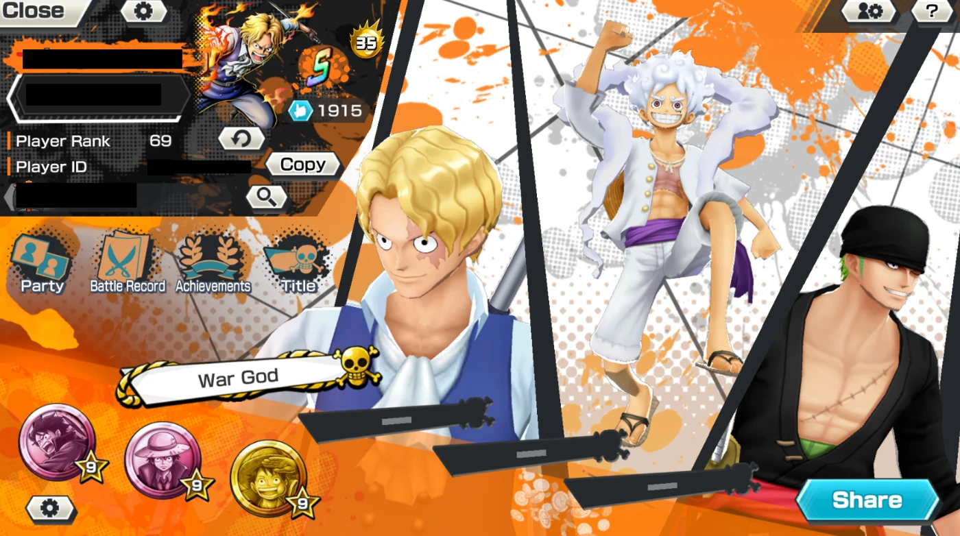 Desapego Games - Mídia Digital > ⚡️CONTA ONE PIECE BOUNTY RUSH- LUFFY EX  (GEAR5)LV.87/ZORO EX LV.100/KAIDO EX⚡️