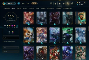 Ouro 4 com 120 Champs e 115 Skins ( MID / ADC / JG ) - League of Legends LOL