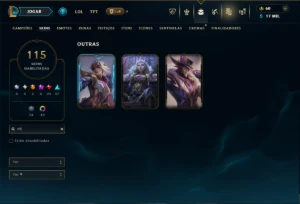 Ouro 4 com 120 Champs e 115 Skins ( MID / ADC / JG ) - League of Legends LOL