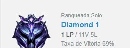 Conta diamante 1 - League of Legends LOL