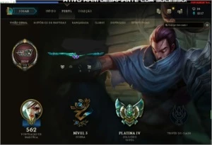 vendo conta de league of legends plat 4 107 skins 200 LOL