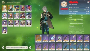 AR19 Alhaitham + Andarilho + Arma do Venti (Elegia) - Genshin Impact