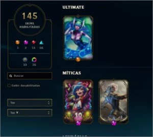 Conta de league of legends, elo mestre, 145 skins, 140 champ LOL