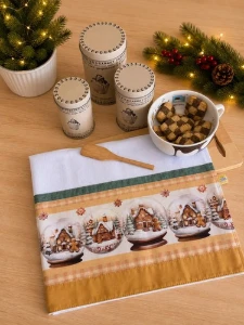 Pano de Prato Casas de Natal - Artesanato e Personalizados