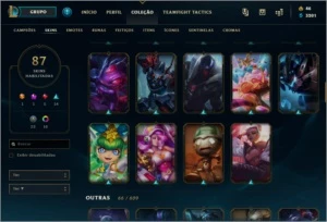 Vendo conta LV213, Gold 3 ,Full champs, 87 skins, 16 cromas - League of Legends LOL