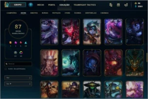 Vendo conta LV213, Gold 3 ,Full champs, 87 skins, 16 cromas - League of Legends LOL