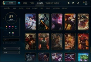 Vendo conta LV213, Gold 3 ,Full champs, 87 skins, 16 cromas - League of Legends LOL