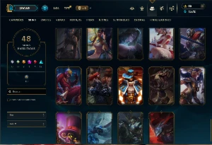 Conta Unranked com 100 Champs e 48 Skins ( MID / TOP / ADC ) - League of Legends LOL