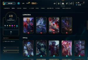 Conta Unranked com 100 Champs e 48 Skins ( MID / TOP / ADC ) - League of Legends LOL
