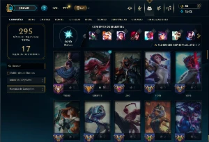 Conta Unranked com 100 Champs e 48 Skins ( MID / TOP / ADC ) - League of Legends LOL