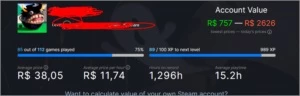 Conta steam top csgo + 76 jogos - Counter Strike
