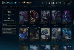 Bronze 1 com 80 Champs e 4 Skins - League of Legends LOL