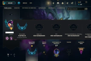 Conta Plat 3 MMR mt bom - League of Legends LOL