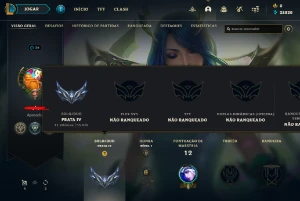 Conta LOL - PRATA 4 MMR BOM - 22 personagem - 6 skins "4 ep" - League of Legends